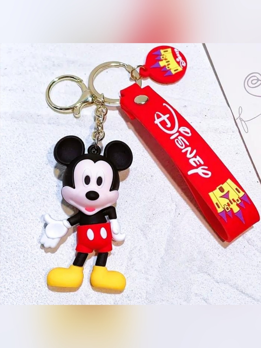 Disney 3D Silicone Mickey Mouse Keychain Purse Charm